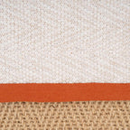 Cotton Border Herringbone Jute Runner Rug Non Slip