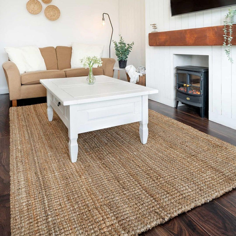 Natural Durable Eco Friendly Jute Area Rug Flatwoven