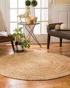 Natural Handwoven Braided Jute Area Rug