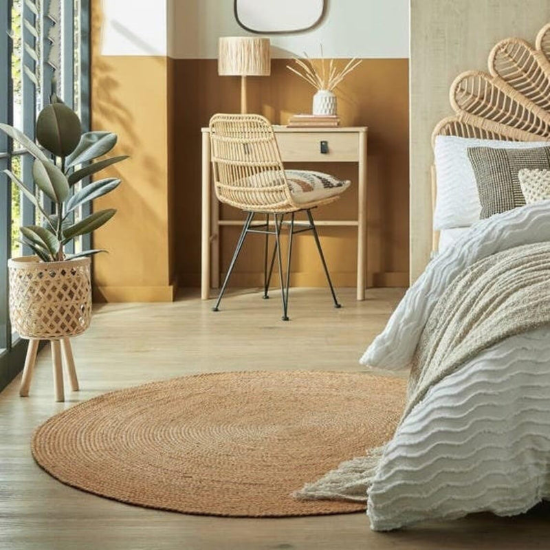 Natural Handwoven Braided Jute Area Rug