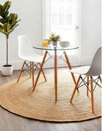 Natural Handwoven Braided Jute Area Rug