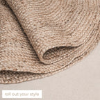 Natural Handwoven Jute Area Rug Oval