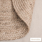 Natural Handwoven Jute Area Rug Oval
