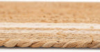 Natural Herringbone Cotton Border Jute Area Rug Soft