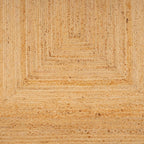 Natural Herringbone Cotton Border Jute Area Rug Soft