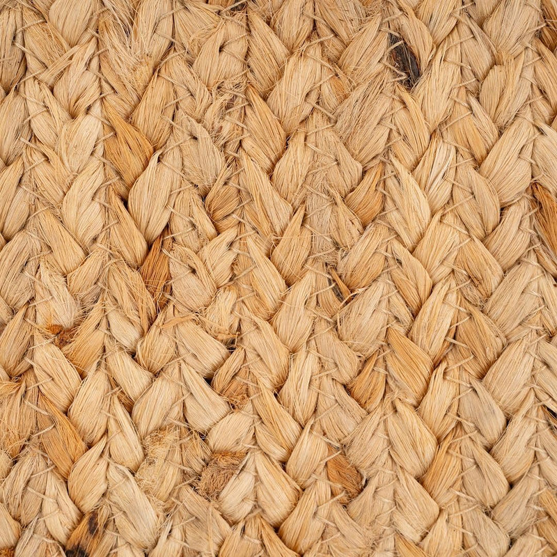 Natural Herringbone Cotton Border Jute Area Rug Soft