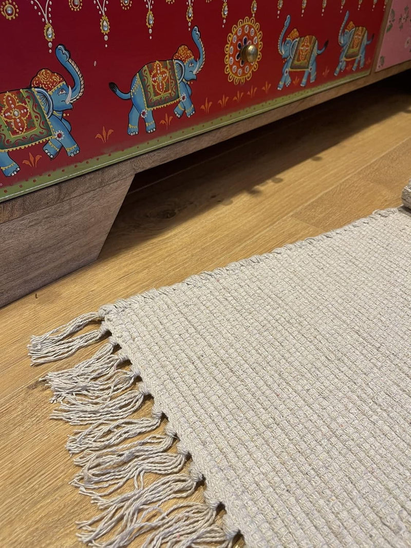 Natural Hush Soft Cotton Rug in Muted Hand