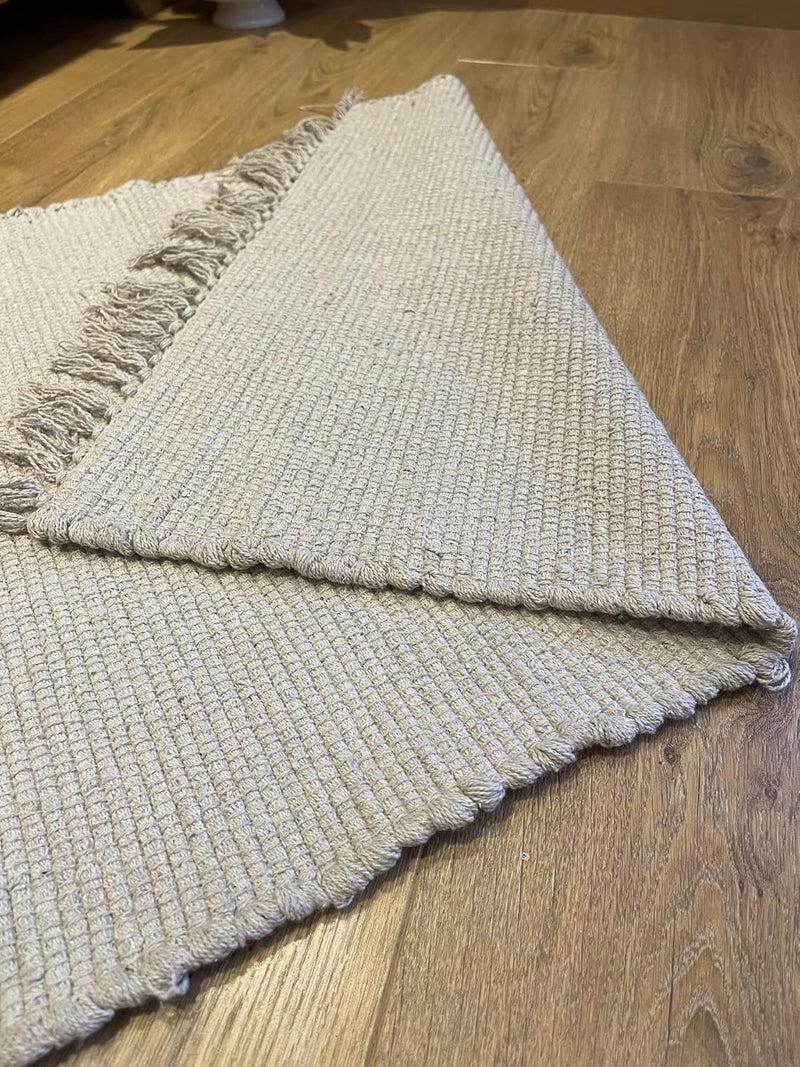 Natural Hush Soft Cotton Rug in Muted Hand