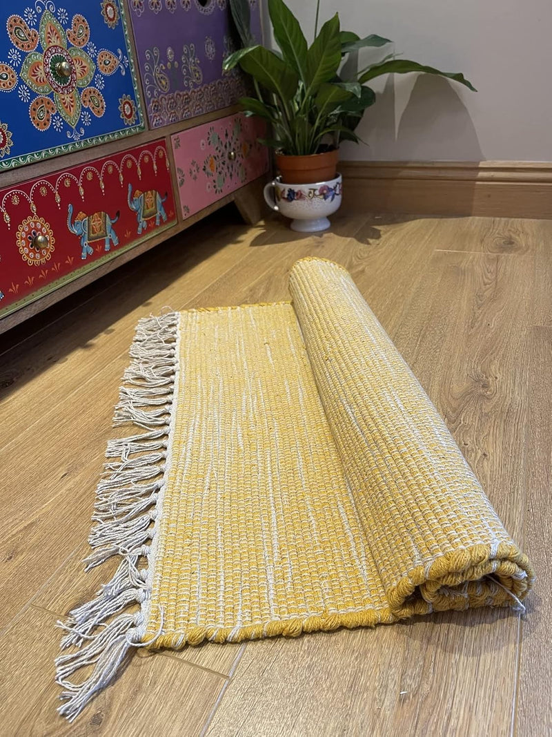Natural Hush Soft Cotton Rug in Muted Hand