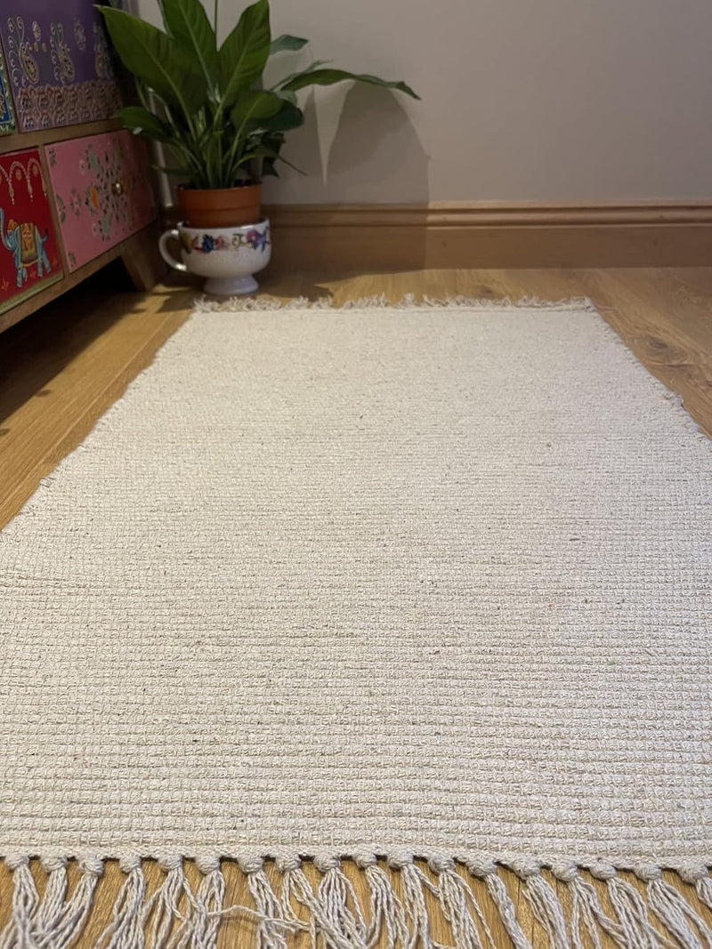 Natural Hush Soft Cotton Rug in Muted Hand
