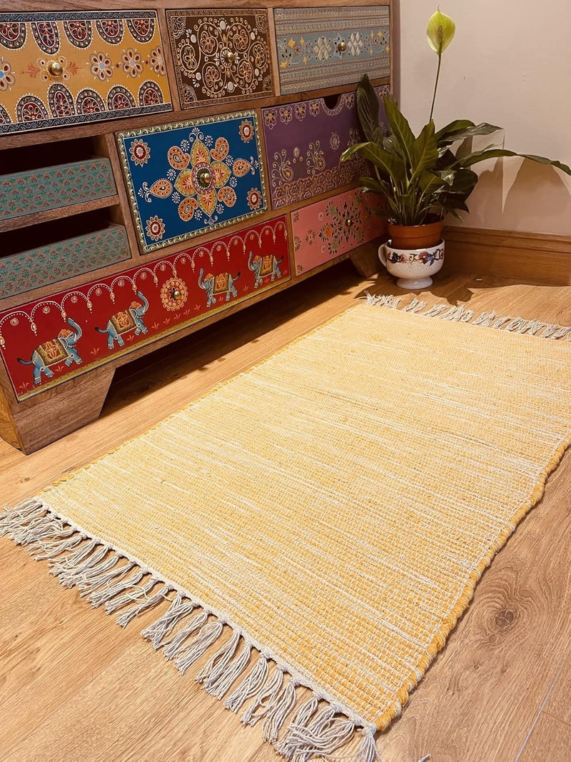Natural Hush Soft Cotton Rug in Muted Hand