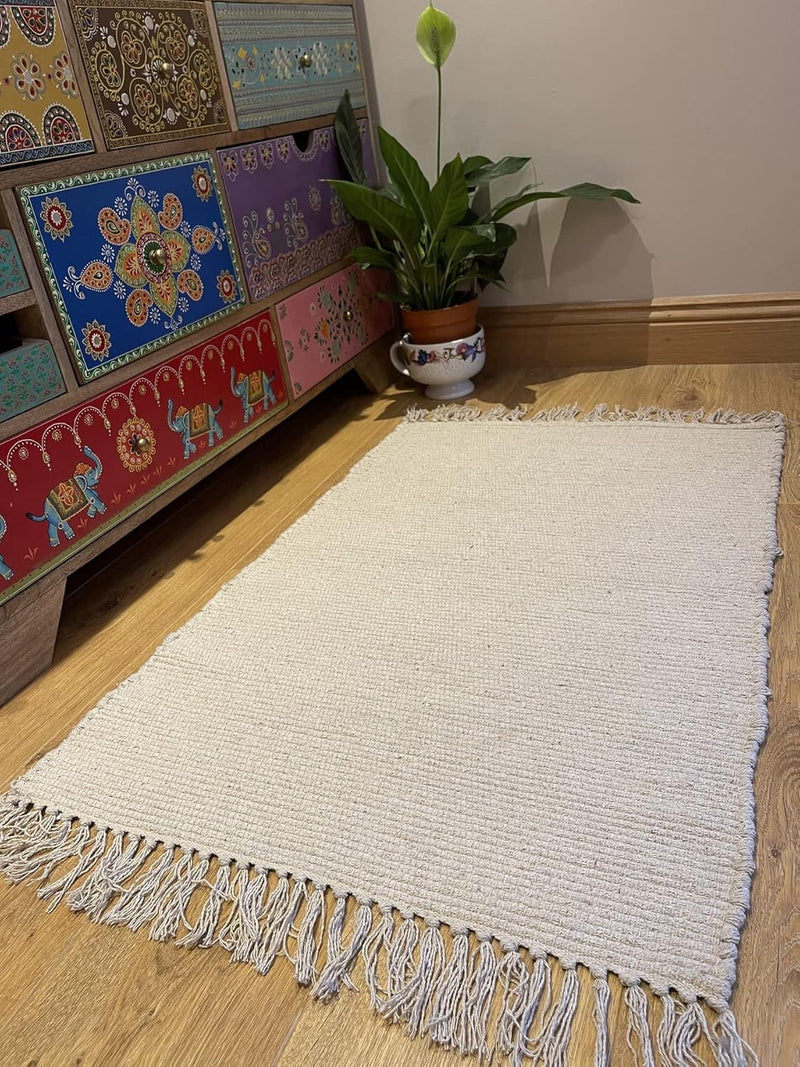 Natural Hush Soft Cotton Rug in Muted Hand