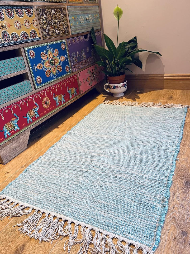 Natural Hush Soft Cotton Rug in Muted Hand