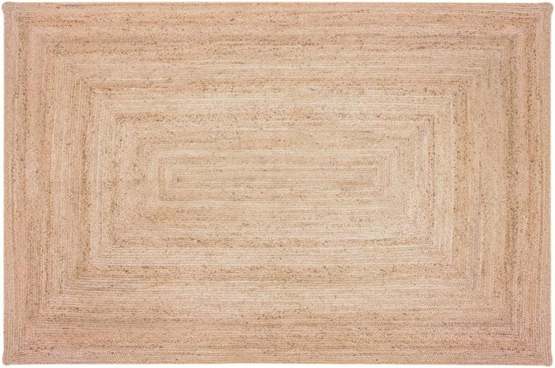 Natural Jute Area Rug Reversible Braided Farmhouse Rectangular
