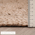 Natural Jute Area Rug Reversible Braided Farmhouse Rectangular