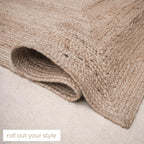 Natural Jute Area Rug Reversible Braided Farmhouse Rectangular