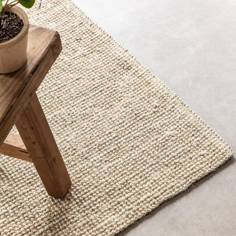 Natural Jute Curly Rug Rustic and Bohemian Style