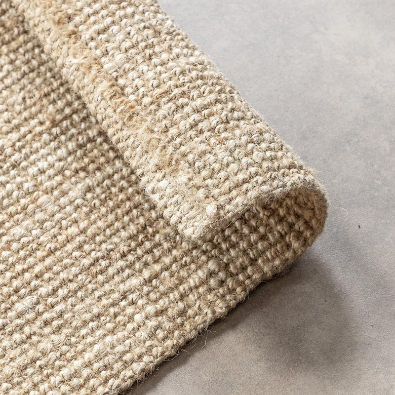 Natural Jute Curly Rug Rustic and Bohemian Style