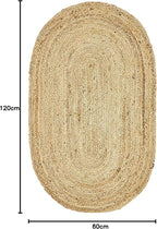 Natural Jute Hand Braided Oval Shape Area Rug
