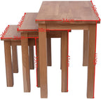 Natural Solid Oak Nesting Nest of Tables 3 Pieces