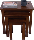 Natural Solid Oak Nesting Nest of Tables 3 Pieces