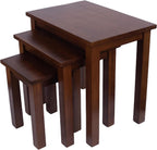 Natural Solid Oak Nesting Nest of Tables 3 Pieces