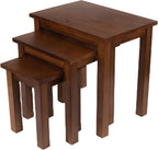 Natural Solid Oak Nesting Nest of Tables 3 Pieces