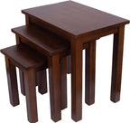 Natural Solid Oak Nesting Nest of Tables 3 Pieces