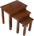 Natural Solid Oak Nesting Nest of Tables 3 Pieces
