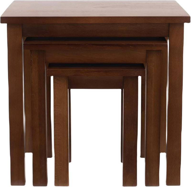 Natural Solid Oak Nesting Nest of Tables 3 Pieces