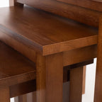 Natural Solid Oak Nesting Nest of Tables 3 Pieces