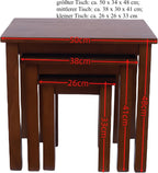 Natural Solid Oak Nesting Nest of Tables 3 Pieces