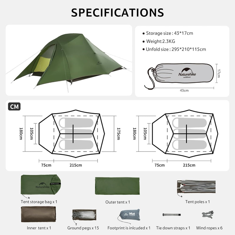 Cloud Up Ultralight Camping Tent Backpacking