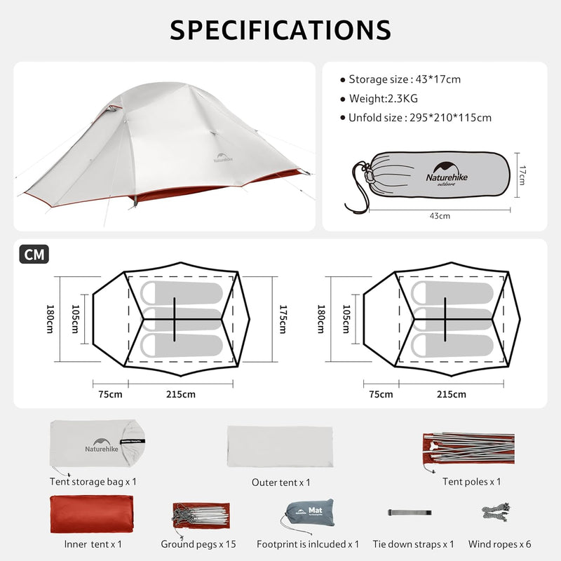 Cloud Up Ultralight Camping Tent Backpacking