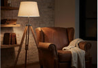 Nautical Natural Wooden Floor Lamp Tripod Stand Home