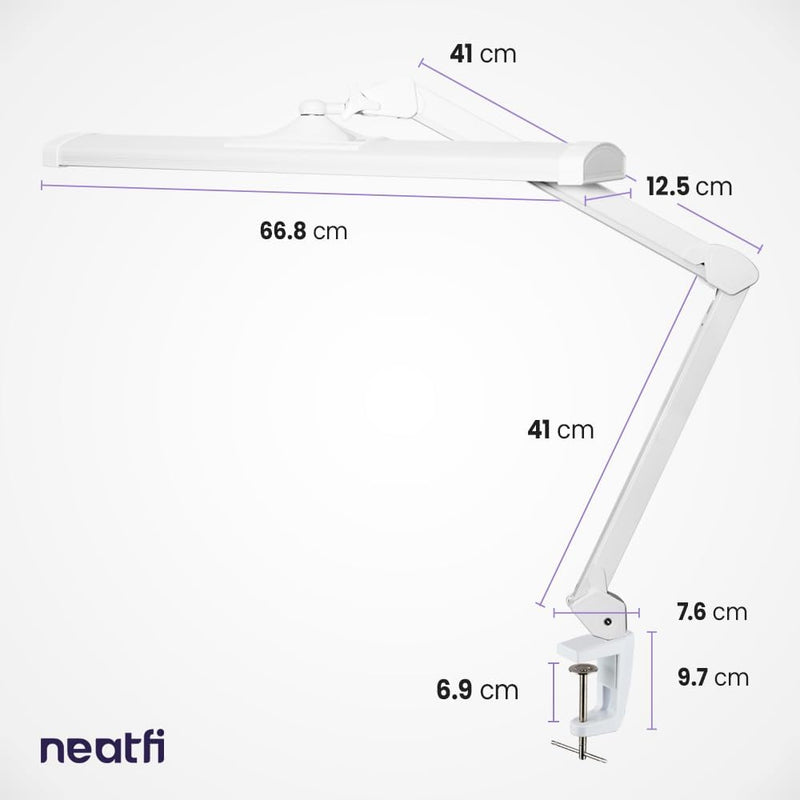 LED Desk Lamp with Clamp Lumens 66CM Wide