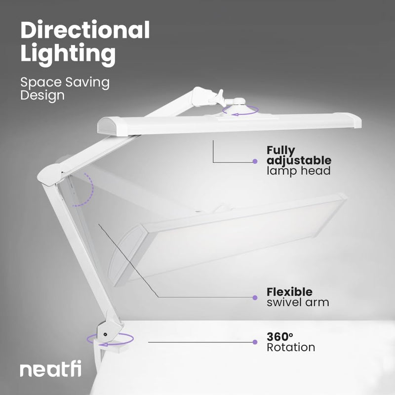 LED Desk Lamp with Clamp Lumens 66CM Wide