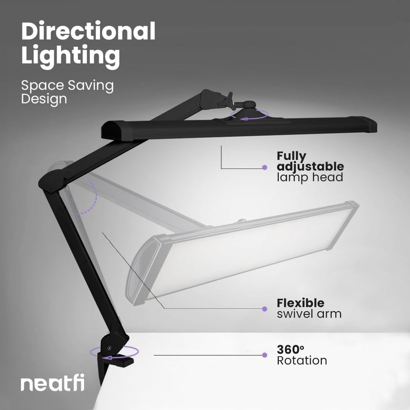 LED Desk Lamp with Clamp Lumens 66CM Wide