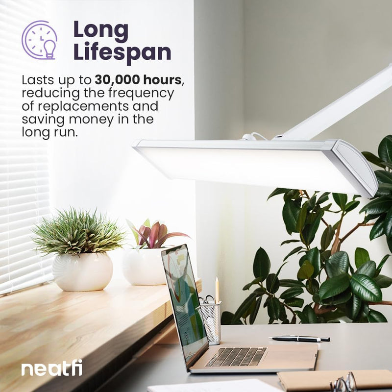 LED Desk Lamp with Clamp Lumens 66CM Wide