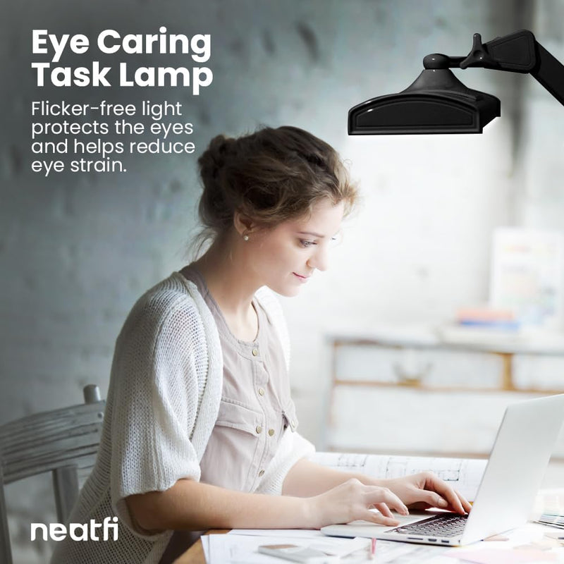 LED Desk Lamp with Clamp Lumens 66CM Wide