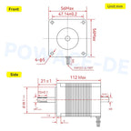 Nema 23 Stepper Motor Bipolar 2.8 Nm