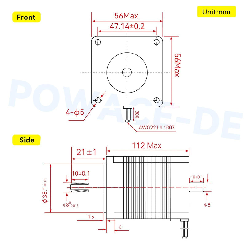 Nema 23 Stepper Motor Bipolar 2.8 Nm