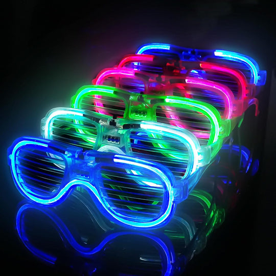 Neon Color Shutter Shades Glasses for Kids Plastic