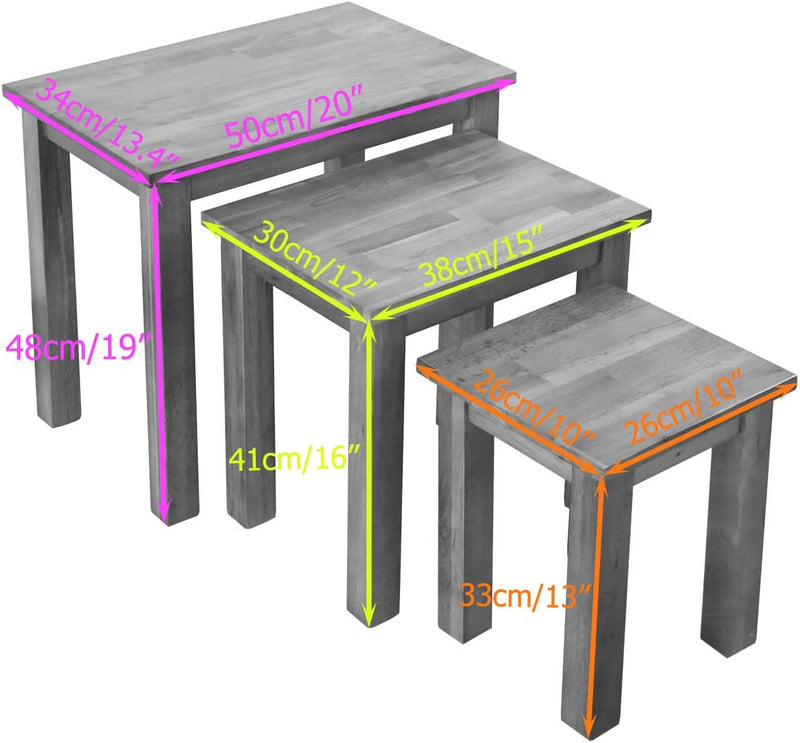 Oak Coxmoor Nest of Tables Wooden Coffee Side