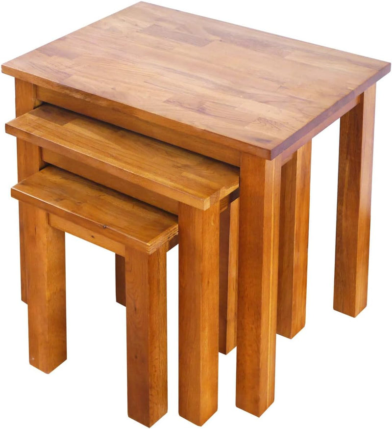Oak Coxmoor Nest of Tables Wooden Coffee Side