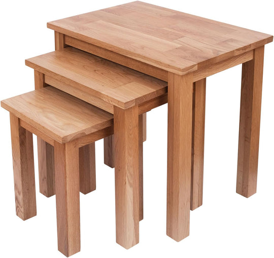 Oak Coxmoor Nest of Tables Wooden Coffee Side