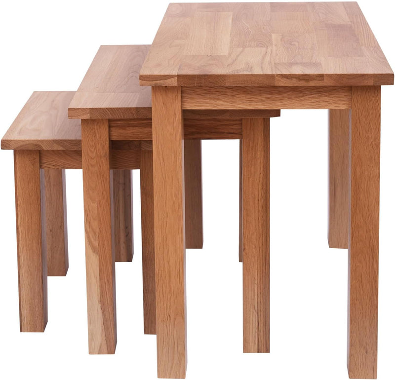 Oak Coxmoor Nest of Tables Wooden Coffee Side