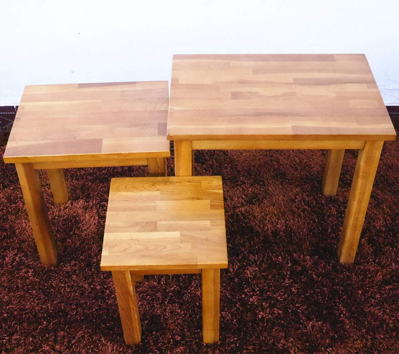 Oak Coxmoor Nest of Tables Wooden Coffee Side