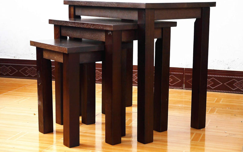 Oak Coxmoor Nest of Tables Wooden Coffee Side