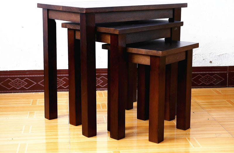 Oak Coxmoor Nest of Tables Wooden Coffee Side